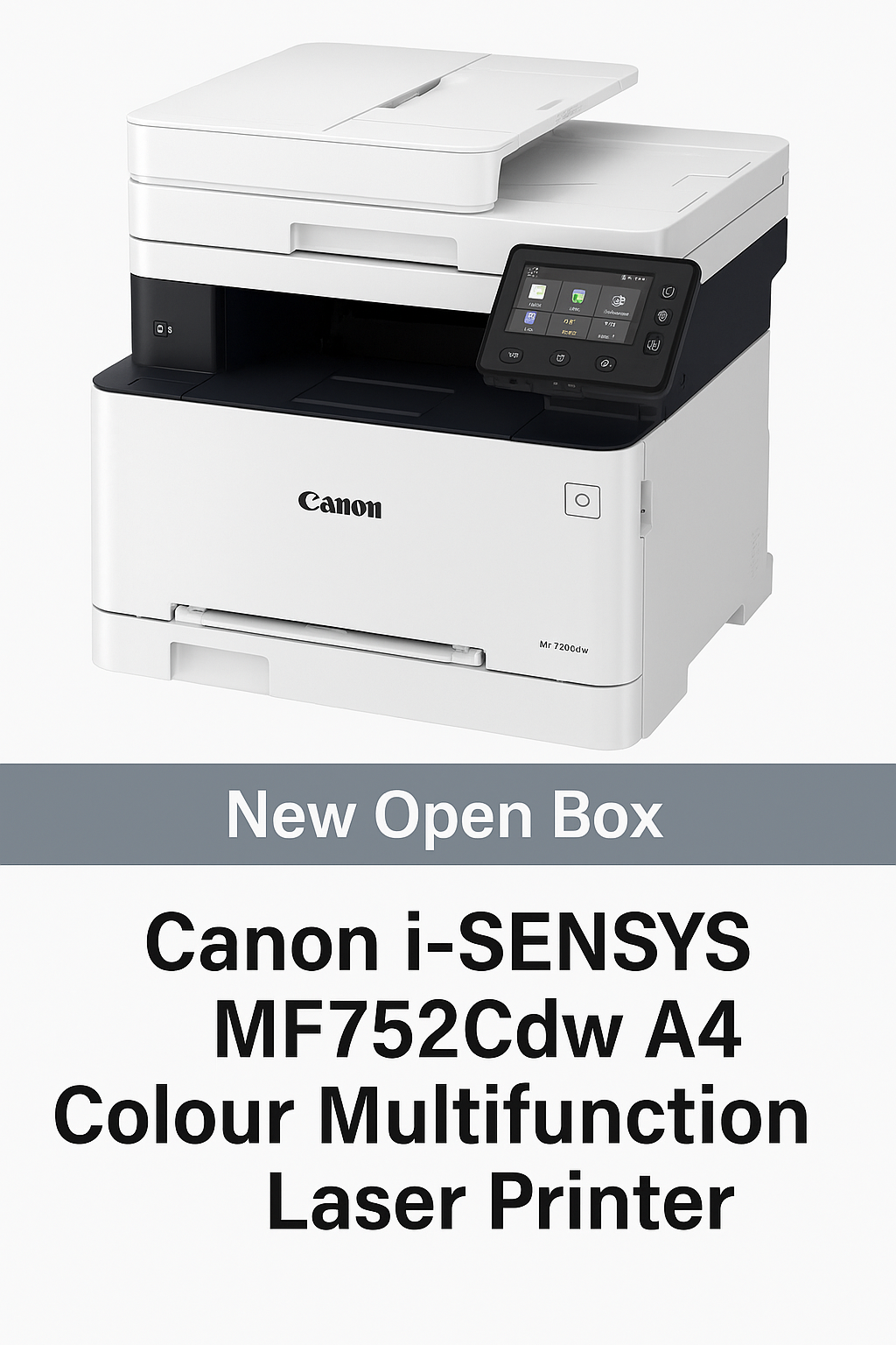Canon MF752Cdw A4 Colour Laser MFP – 33ppm, Duplex, Wi-Fi, Scan Copy Print, Includes Toner – New Open Box
