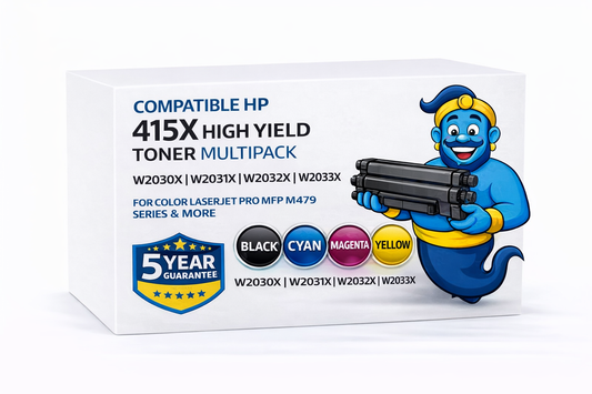 Compatible HP 415X High Yield Toner Multipack (W2030X W2031X W2032X W2033X) – For Color LaserJet Pro MFP M479 Series