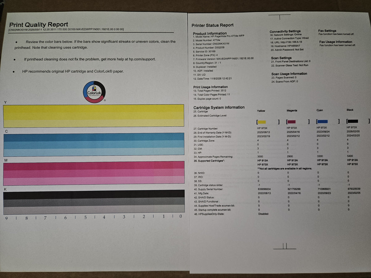 HP PageWide Pro 477dw refurbished colour inkjet printer - Printer Genie UK