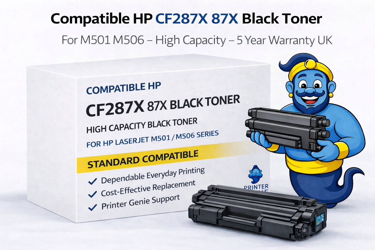 Compatible HP 87X Black LaserJet Toner Cartridge (18,000 Pages) CF287X