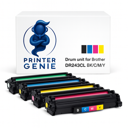 Printer Genie Drum Unit for Brother DR243CL BK/C/M/Y 4-Pack (18k Yield) – Easy Install Support Available