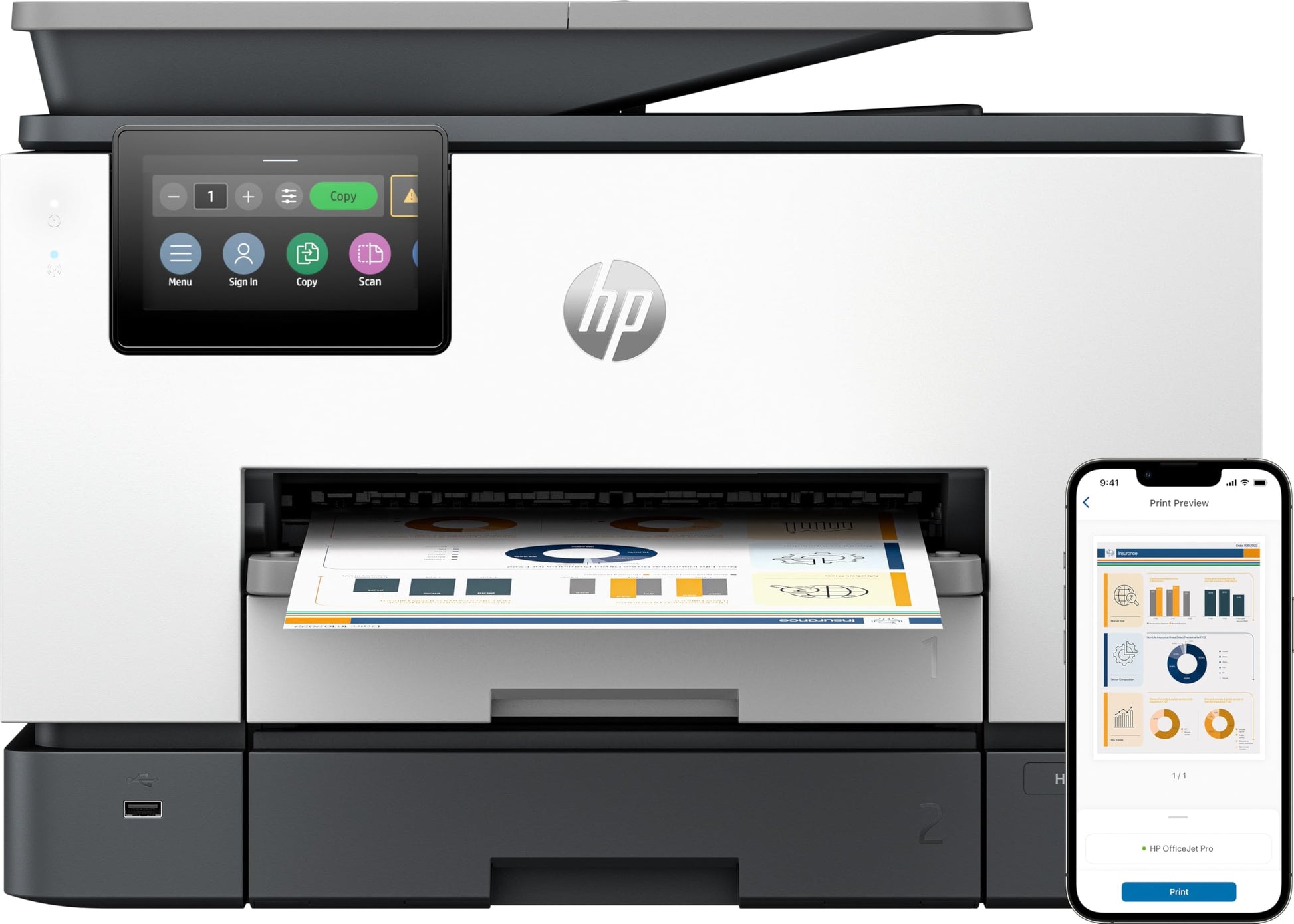 HP OfficeJet Pro 9130b A4 Colour Multifunction Inkjet Printer 4U561B New Open - Printer Genie Ltd