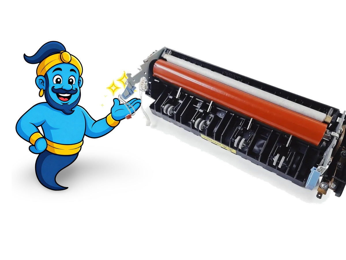 Refurbished Brother LU1399001 fuser unit for HL-5240 HL-5250 HL-5270 HL-5280 MFC-8460 MFC-8860 MFC-8870 DCP-8065 with Printer Genie mascot on white background