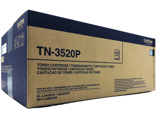 Brother TN-3520P original OEM black toner cartridge for Brother mono laser printers