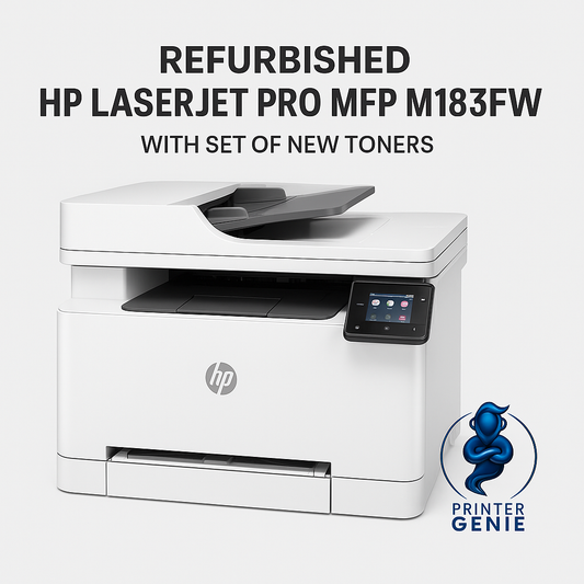 HP LaserJet Pro MFP M183fw A4 Colour MFP Laser Printer 7KW56A Refurbished with Set of new toners