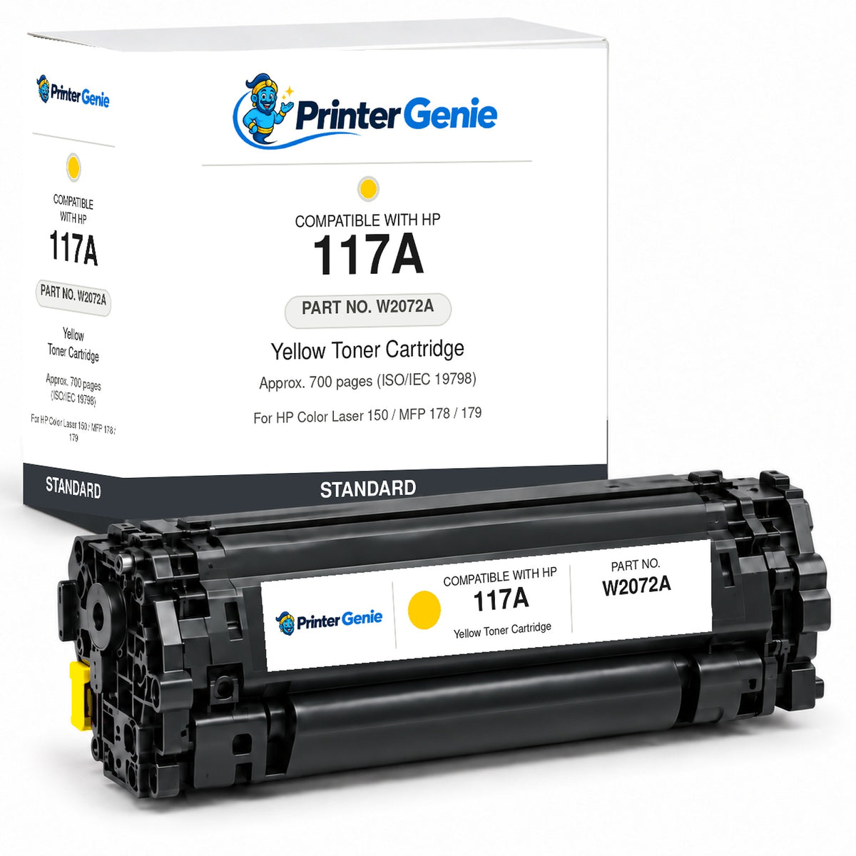 Compatible HP 117A Yellow Toner Cartridge (700 Pages) W2072A